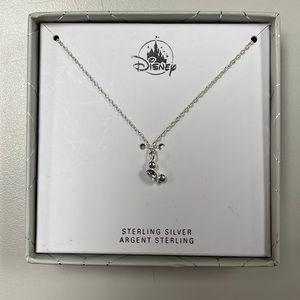 NWOT Disney sterling silver Mickey ears hat necklace
